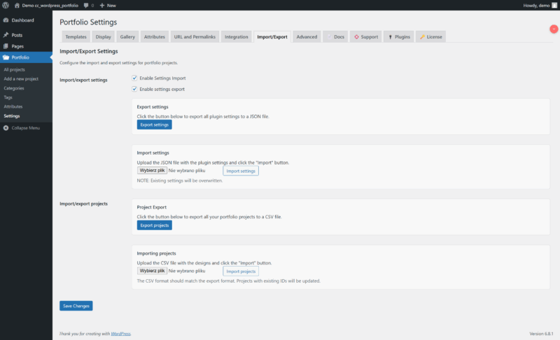 moduł portfolio wordpress