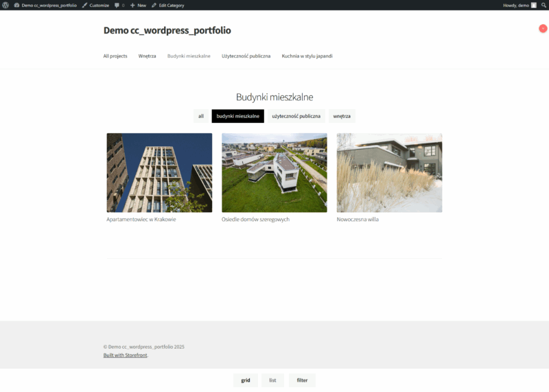 moduł portfolio wordpress