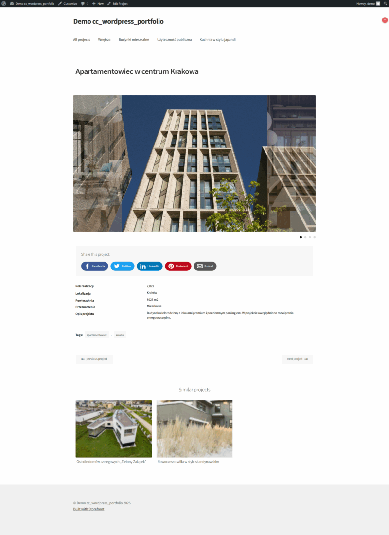 moduł portfolio wordpress