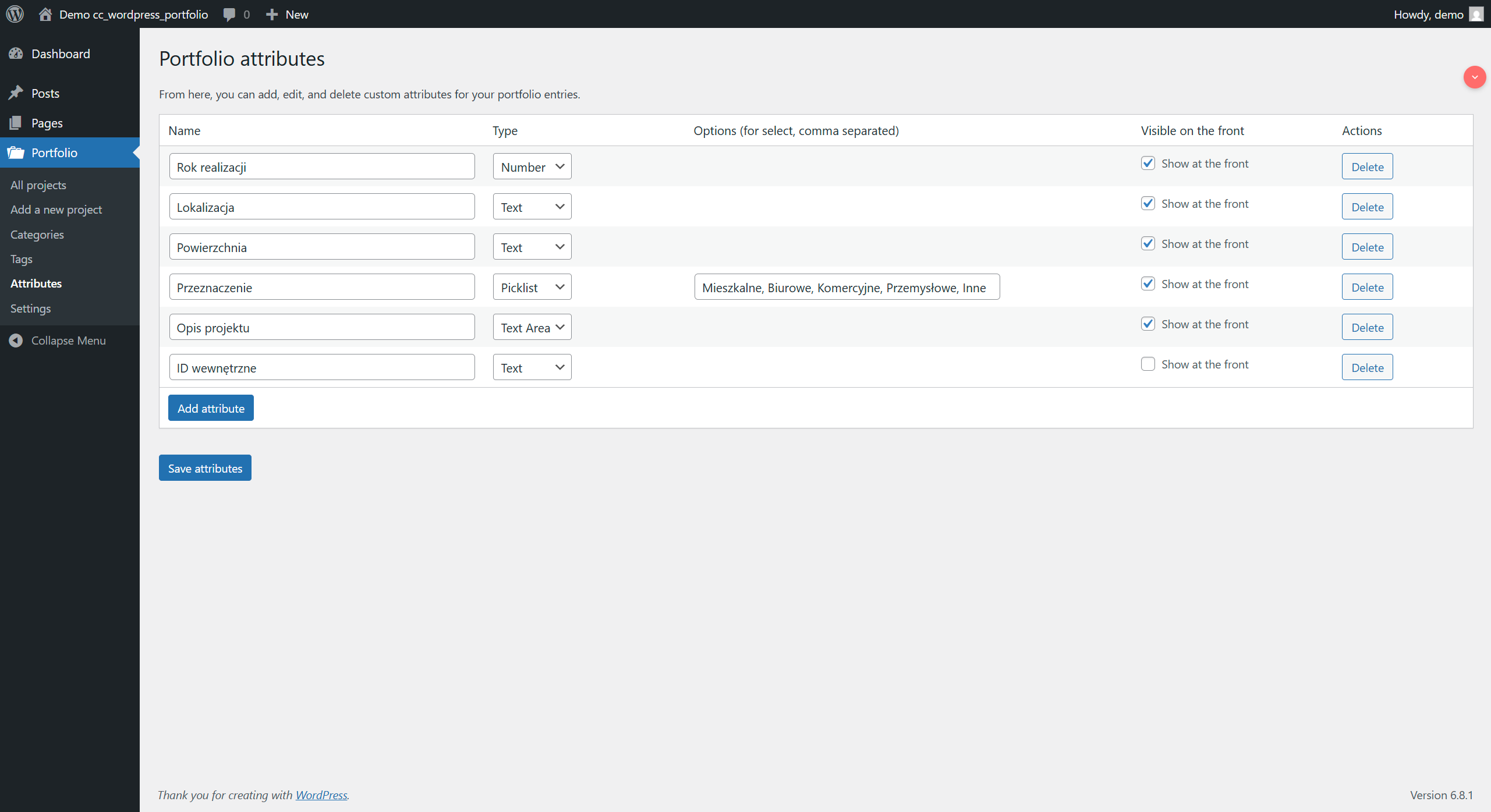 módulo wordpress portfolio