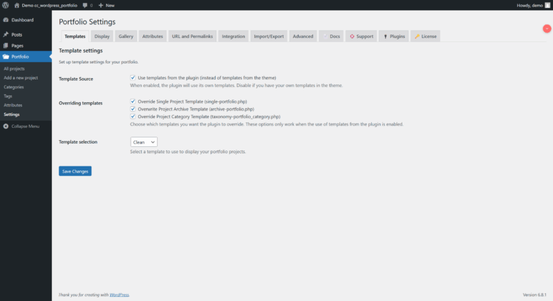moduł portfolio wordpress