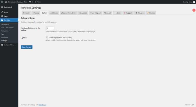 moduł portfolio wordpress