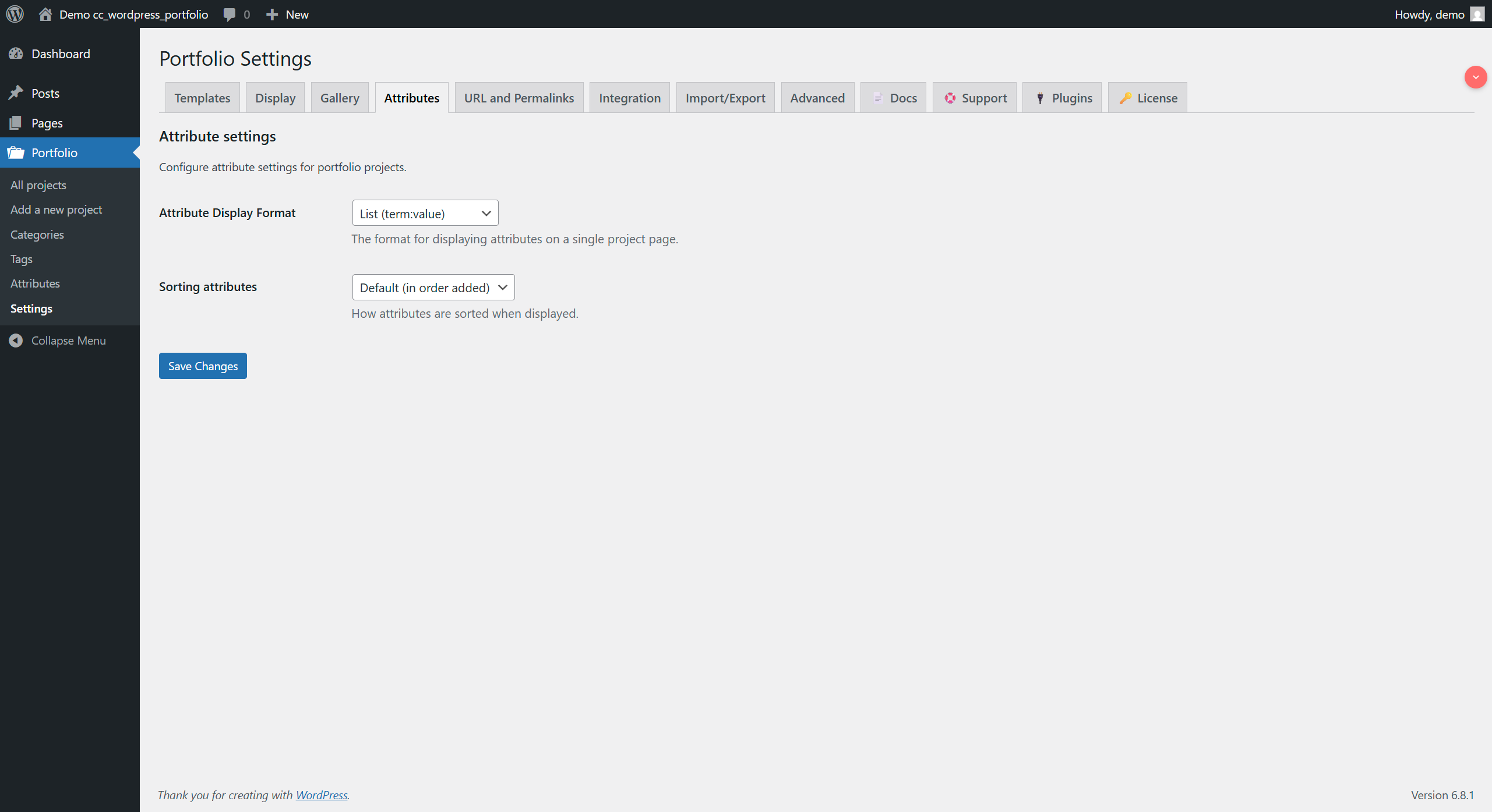 módulo wordpress portfolio