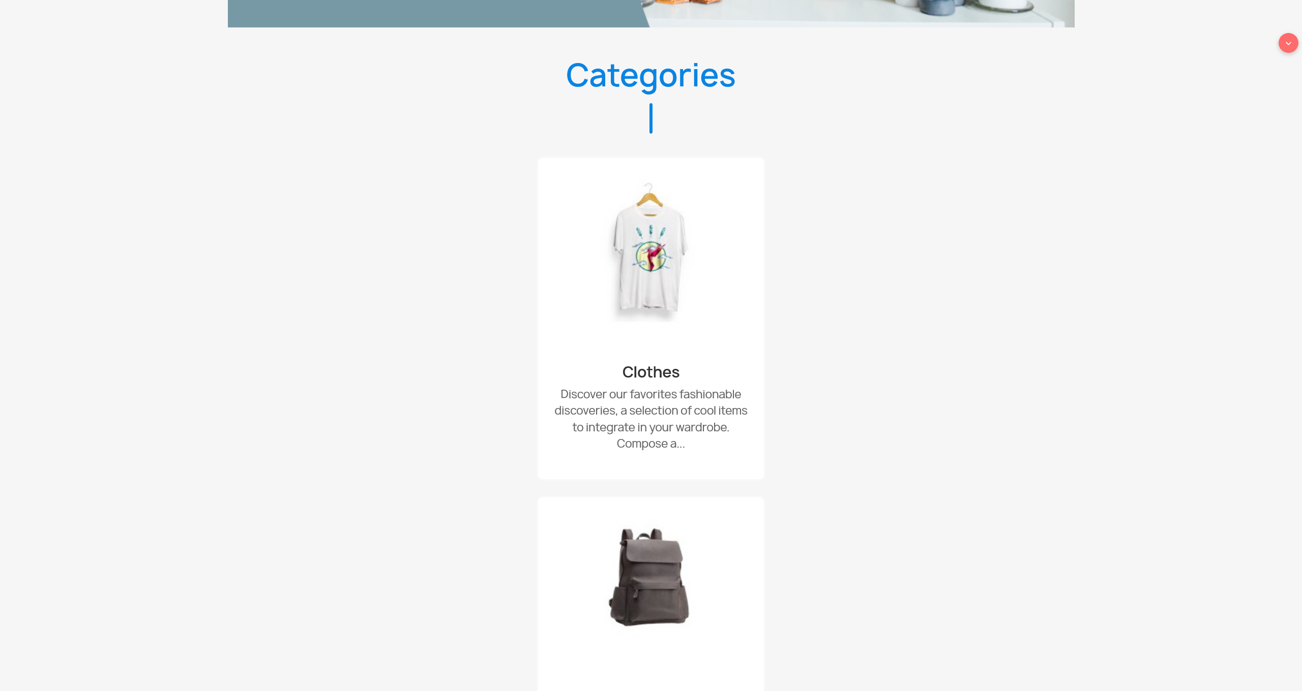 Categorías en la página de inicio de PrestaShop