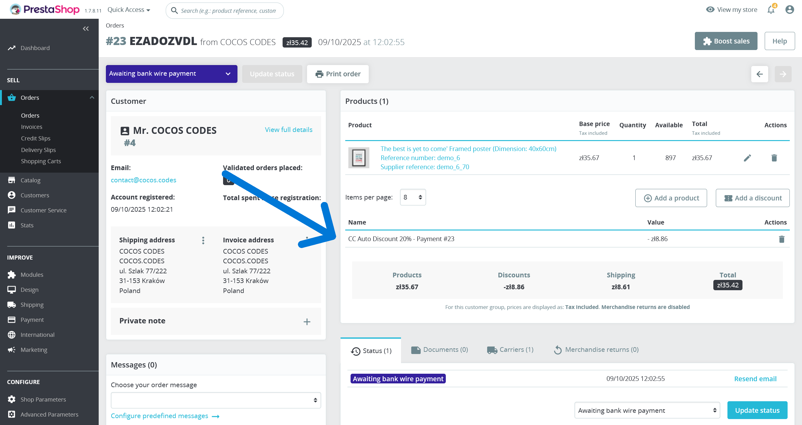 Descuento automático para métodos de pago en PrestaShop