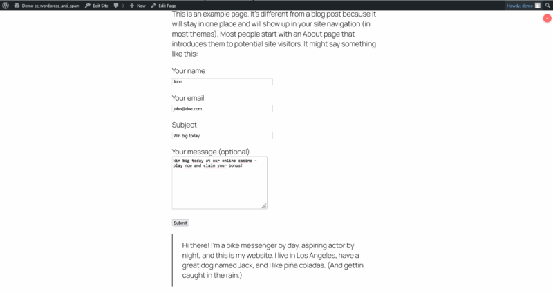 WordPress Anty Spam