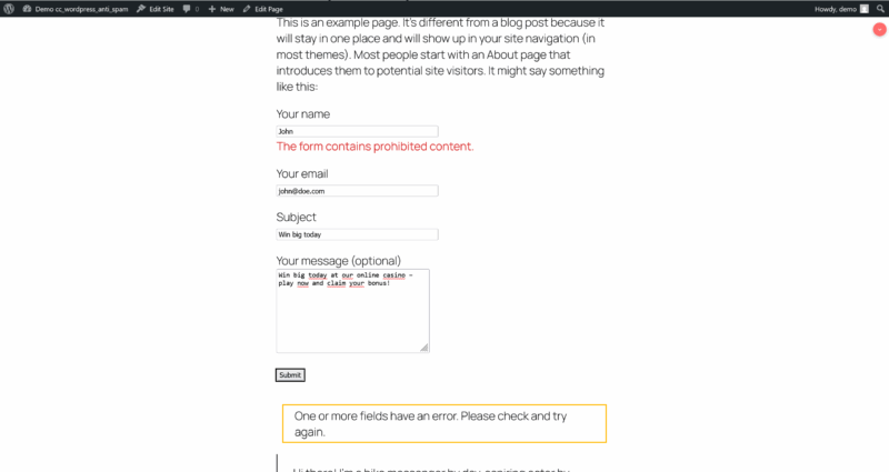 WordPress Anty Spam