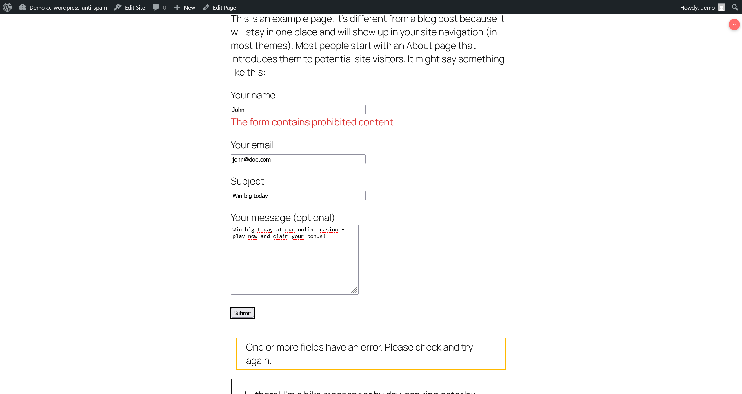 Antispam en WordPress