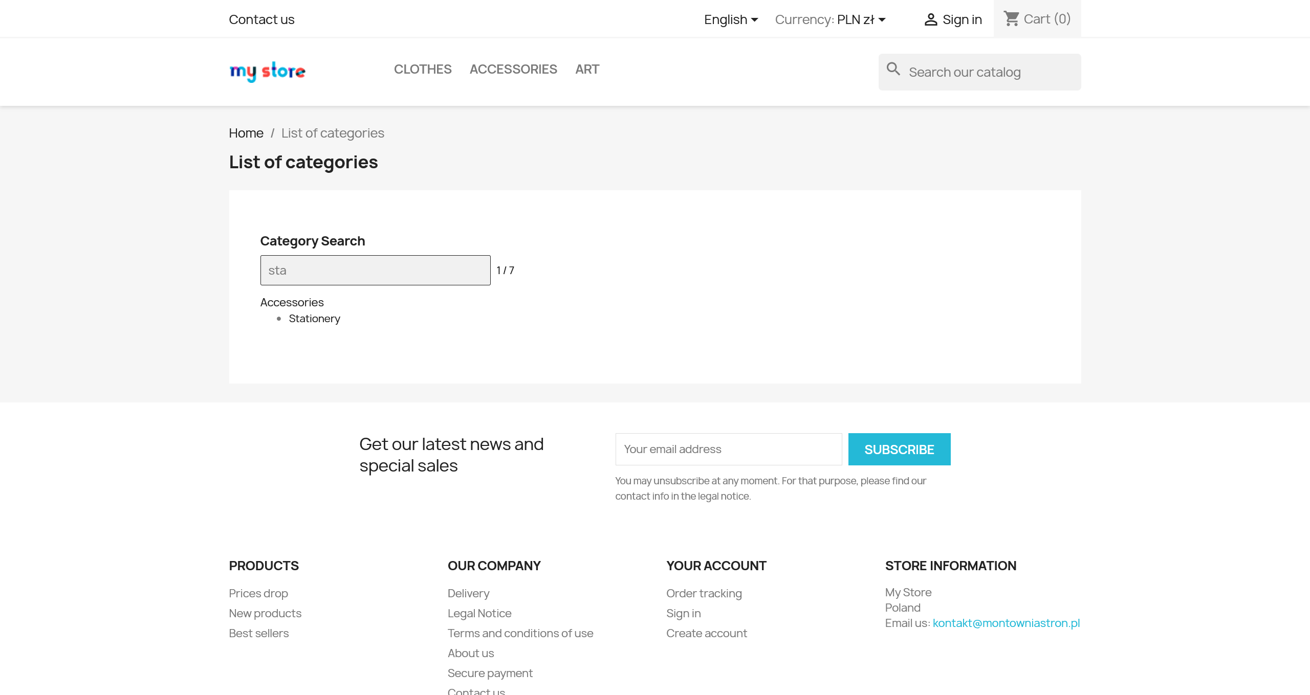Buscador de subcategorías SEO PrestaShop
